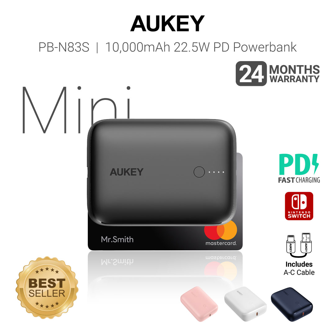 Aukey PB-N83S 10000MAH 22.5W Powerbank Portable Charger (24 Months Warranty)