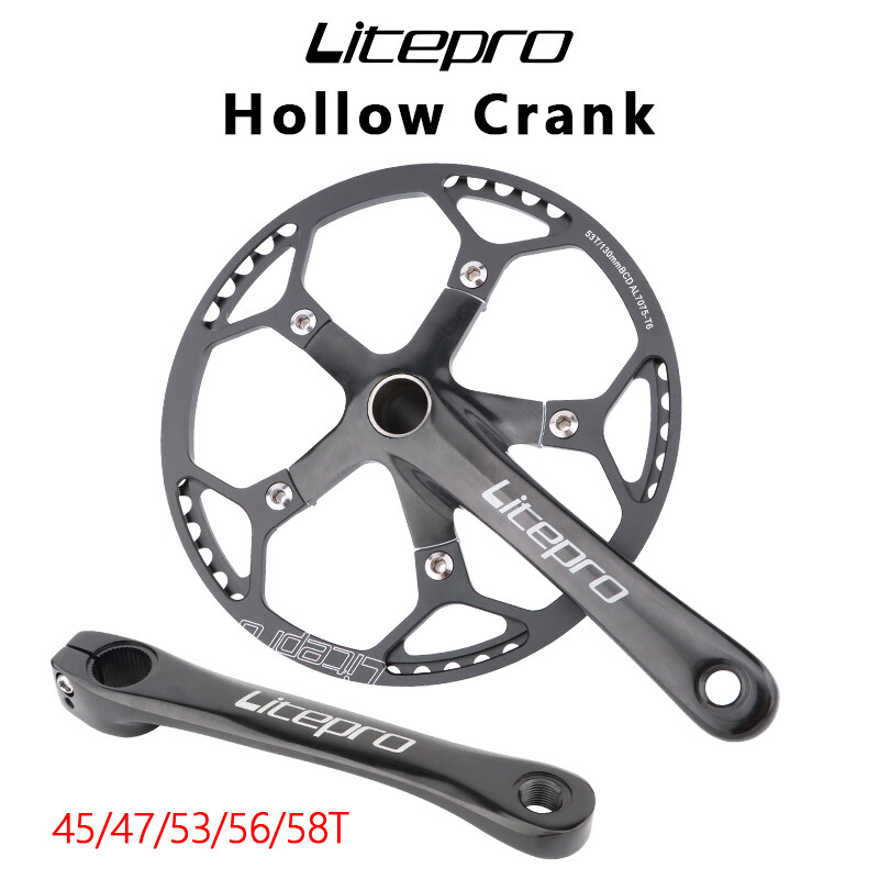 LP Litepro Folding Bike Crank Aluminum Alloy hollow crank set 45/47/53/56/58T 130BCD BMX Crank Arm