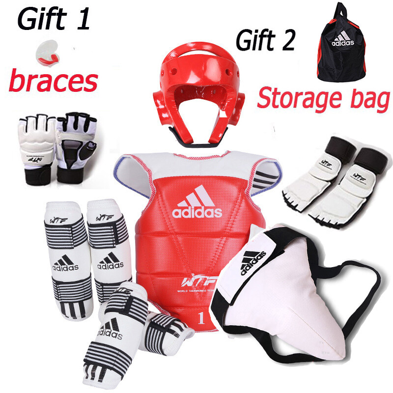 Taekwondo Protective Gear Reversible Armor Kits with Free Bag & Teeth Braces (For Male or Female)