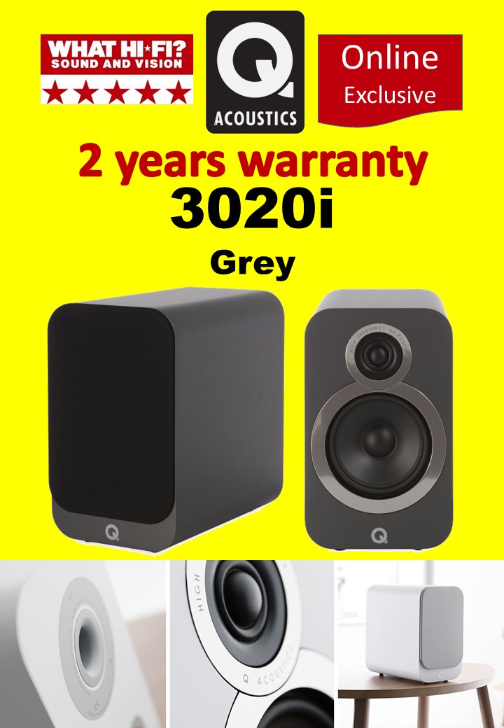 Q Acoustics 3020i  What HiFI 5 star Award Winning  (Grey)