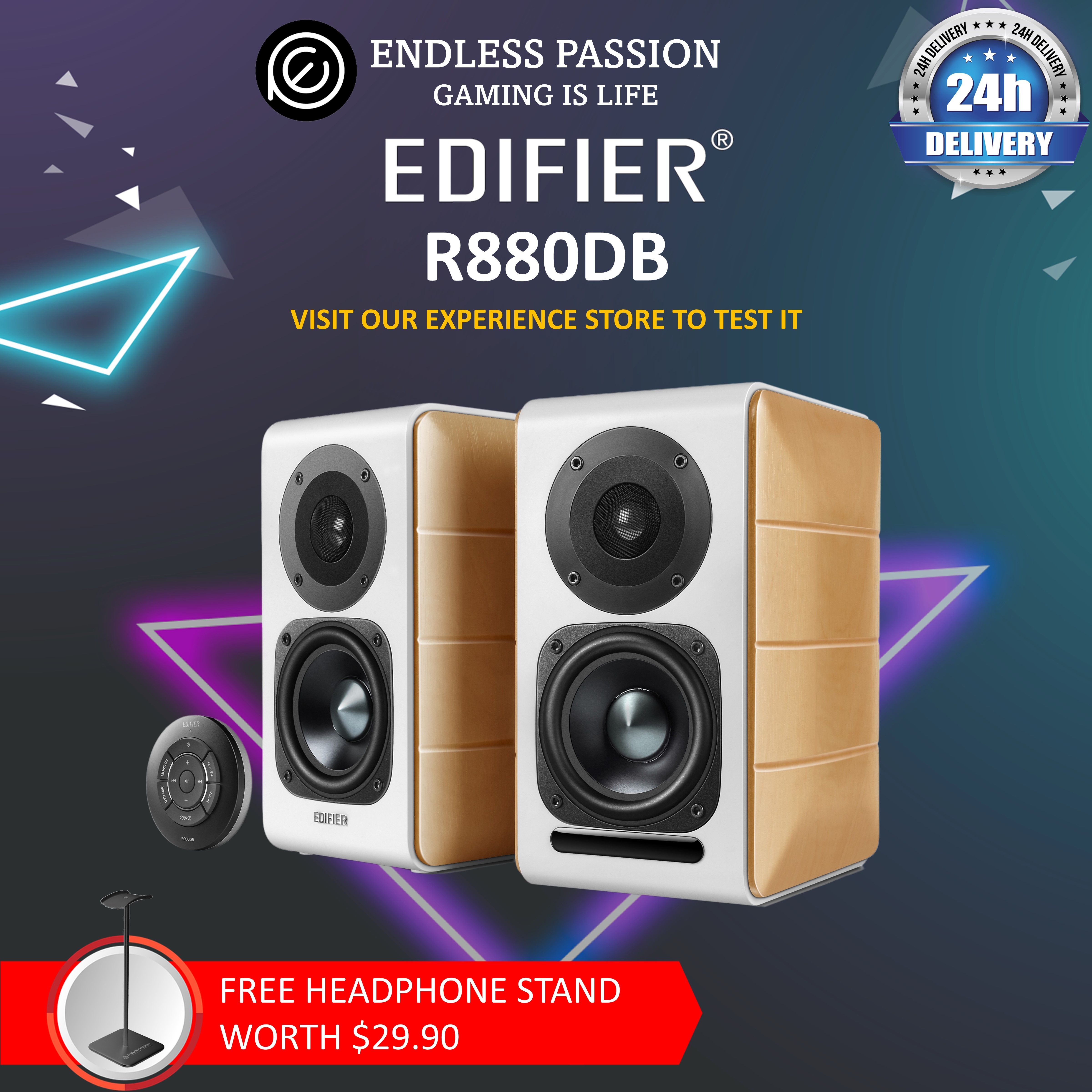 Edifier S880DB Bluetooth Optical Coaxial Active Powered Bookshelf Speakers Near-Field Monitors Great for Gaming, Computers, and TV